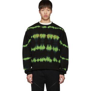 Christian Dada Black and Green Overdyeing Sweatshirt